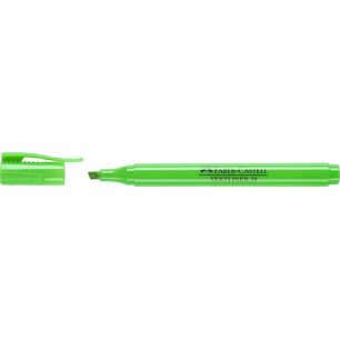Faber-Castell Textliner 38 Marcador Fluorescente - Cuerpo Fino - Punta Biselada - Trazo Grueso y Fino - Tinta con Base de Agua - Color Verde