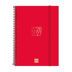 Finocam Espir Agenda Escolar 26/27 - Semana Vista Horizontal - Formato E10 - 155x212mm - Tapas de Polipropileno - Papel de 80g/m2 - Espiral Metalica -