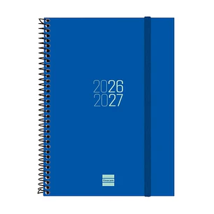 Finocam Espir Agenda Escolar 26/27 - Semana Vista Horizontal - Formato E10 - 155x212mm - Tapas de Polipropileno - Papel de 80g/m2 - Espiral Metalica -