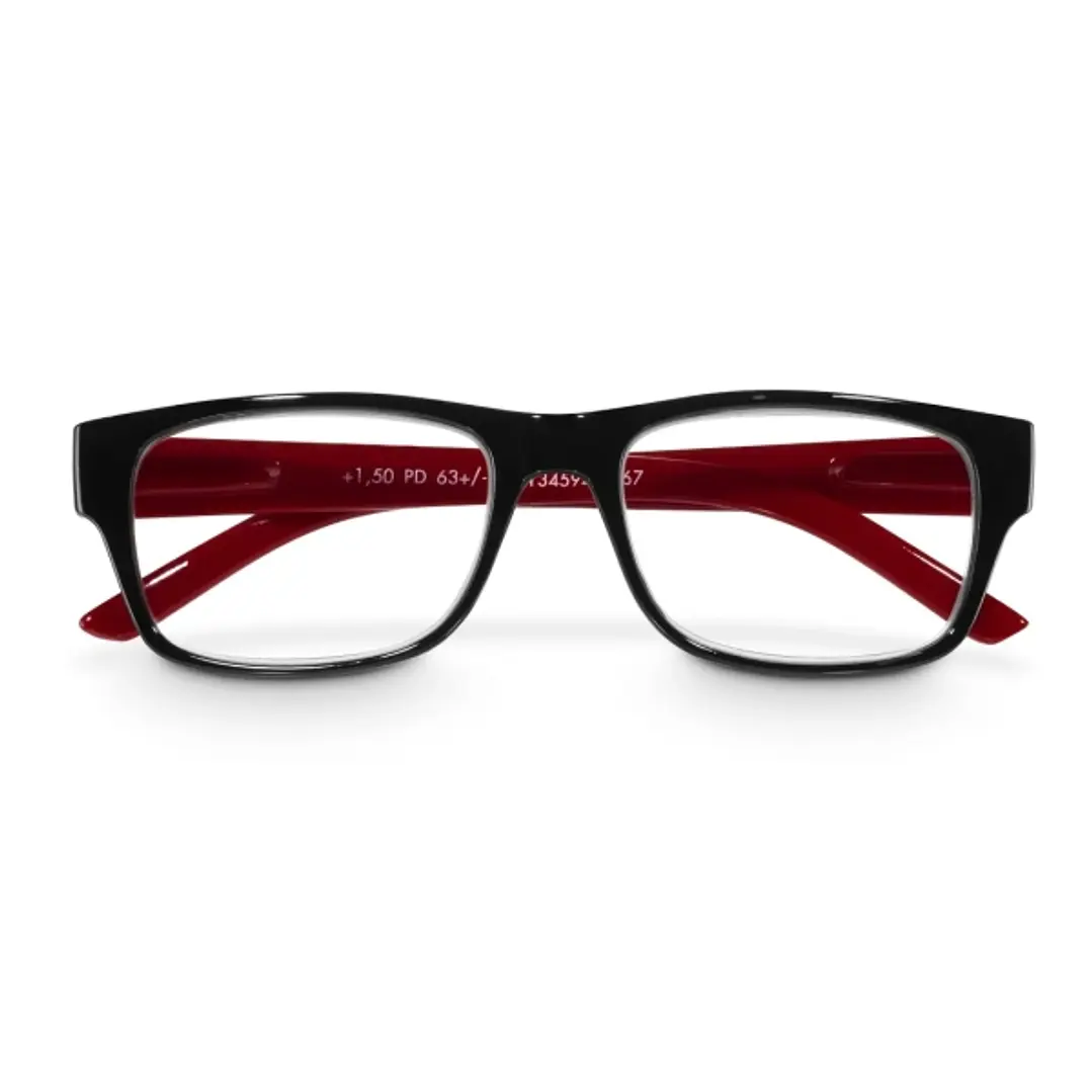 Hama Gafas de Lectura de +2.0 Dioptrias - Montura de Plastico Reciclado - Unisex - Color Negro y Rojo 1