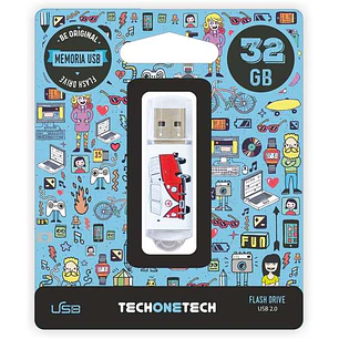 TechOneTech Camper Van Van Memoria USB 2.0 32GB (Pendrive)