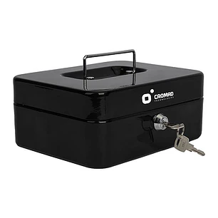 Cromad CR1224 Caja de Caudales Metalica - Cerradura de Llave - 3 Compartimentos - Asa de Transporte - 90x200x160mm
