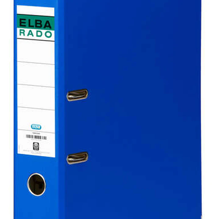 Elba Chic Archivador de Palanca Tamaño A4 - Lomo de 80mm - Rado, Ollao y Etiqueta en Lomo - Forrado Exterior PVC - Color Azul 1