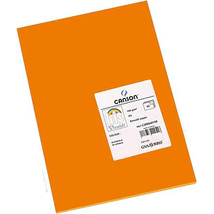 Canson Guarro Pack de 50 Cartulinas Iris A4 de 185g - 21x29.7cm - Color Naranja