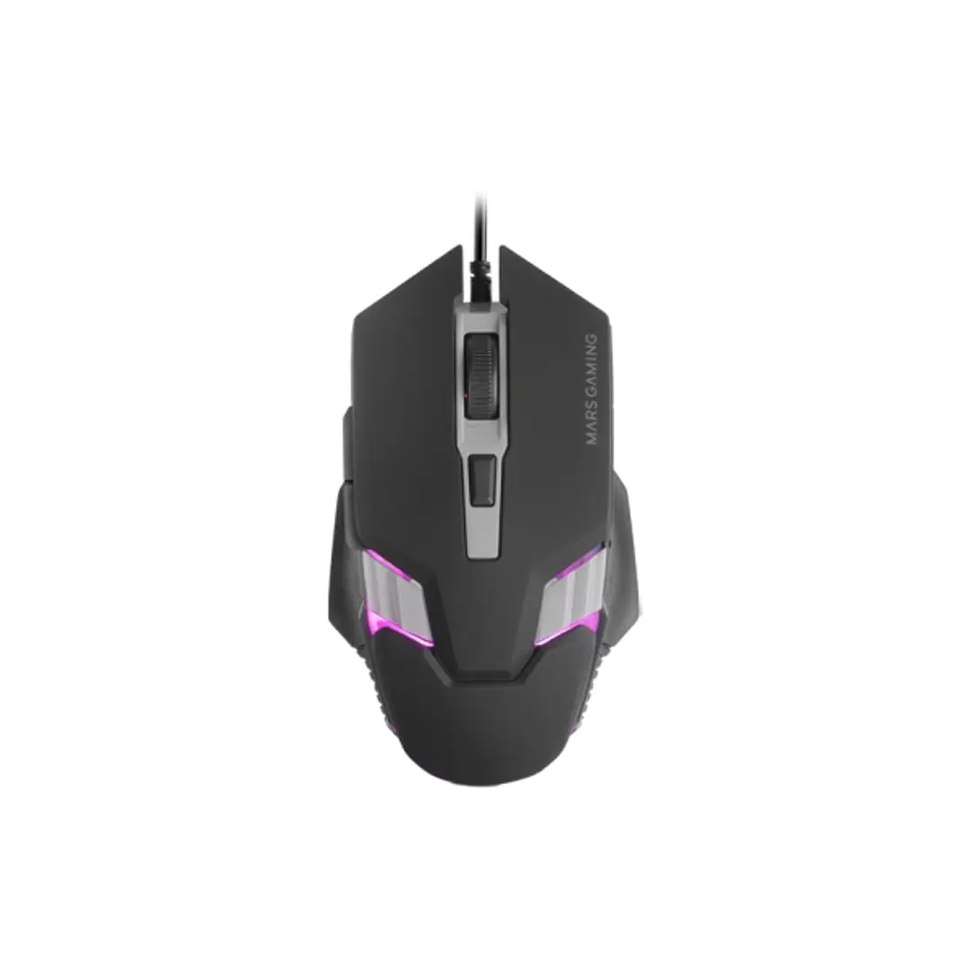 Mars Gaming MM024 Raton Gaming Optico - Sensor 4000dpi - Switches HUANO - Iluminacion RGB - 127x73x35mm - Color Negro 1