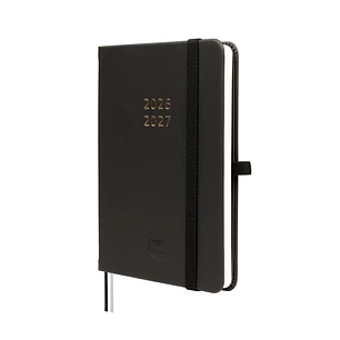 Finocam Minimal Agenda de Tapa Dura Internacional - 18 Meses - Semana Vista Horizontal - Formato M3 - 100x150mm - Papel Crema de 80g/m2 - Bolsillo Int
