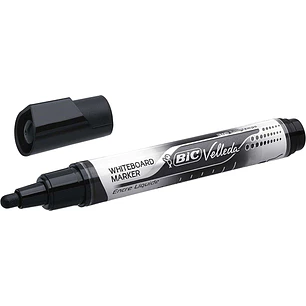 Bic Velleda Liquid Ink Marcador para Pizarra - Punta Media - Trazo 2.3mm - Tinta Liquida con Base de Alcohol - Color Negro