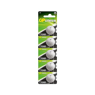 GP Lithium Pack de 5 Pilas Litio de Boton CR2450 3V