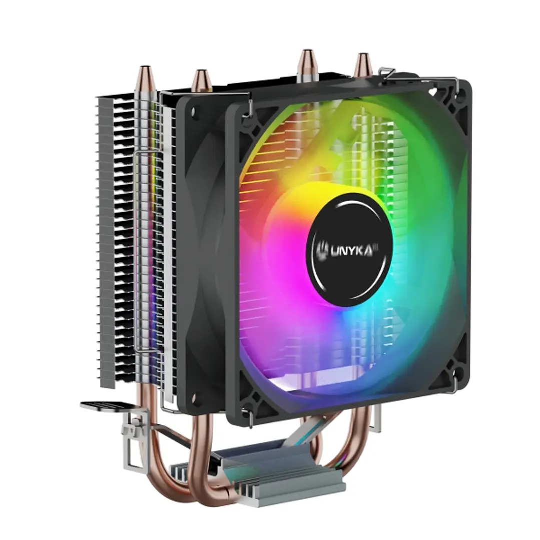 Unykach Unycool H20 ARGB Disipador CPU - Multisocket Universal - Ventilador 90mm - Iluminacion ARGB - Color Negro 1