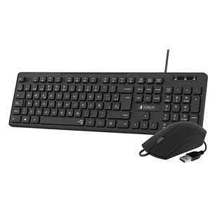 Subblim Combo Business Slim Silencioso con Cable USB - Teclado y Raton - Teclas Ergonomicas de Bajo Perfil - Resistente a Derrames - Pulsaciones Silen