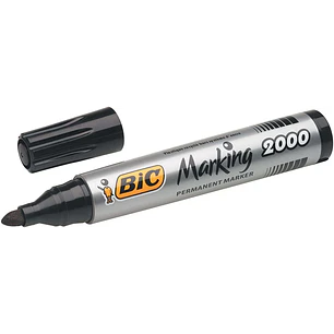 Bic Marking 2000 Ecolutions Rotulador Permanente - Tinta con Base de Alcohol - Ecologico - Secado Rapido - Color Negro