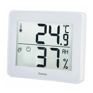 Hama Medidor de Temperatura y Humedad para Interior - Pantalla Digital - Memoria de Datos - Indicador de Confort - Permite Colgar en Pared - 10x1.1x8.