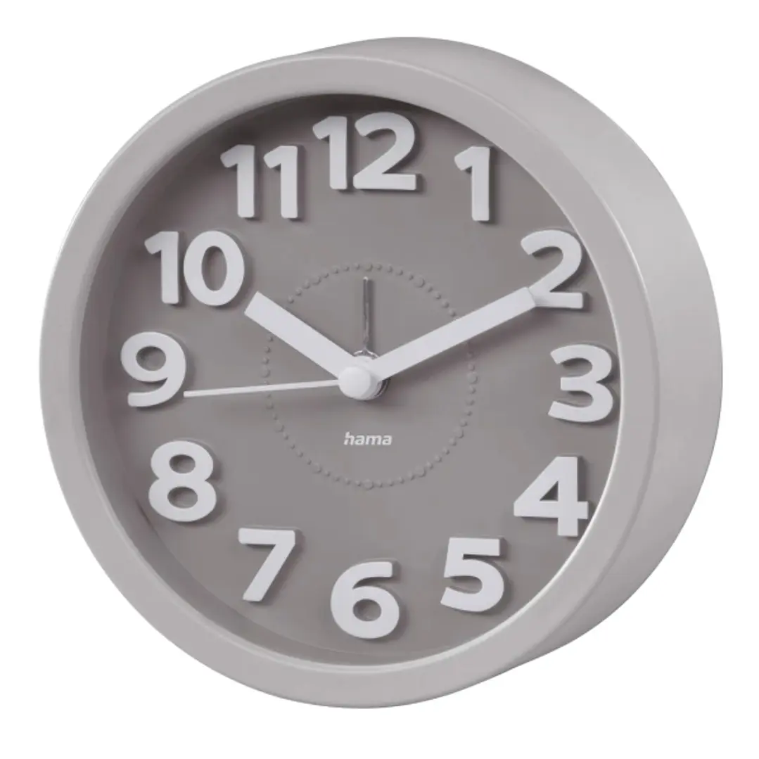 Hama Retro Reloj Despertador Analogico - Estilo Retro - Funciona con 1 Pila AA - 12x4cm - Color Gris 1
