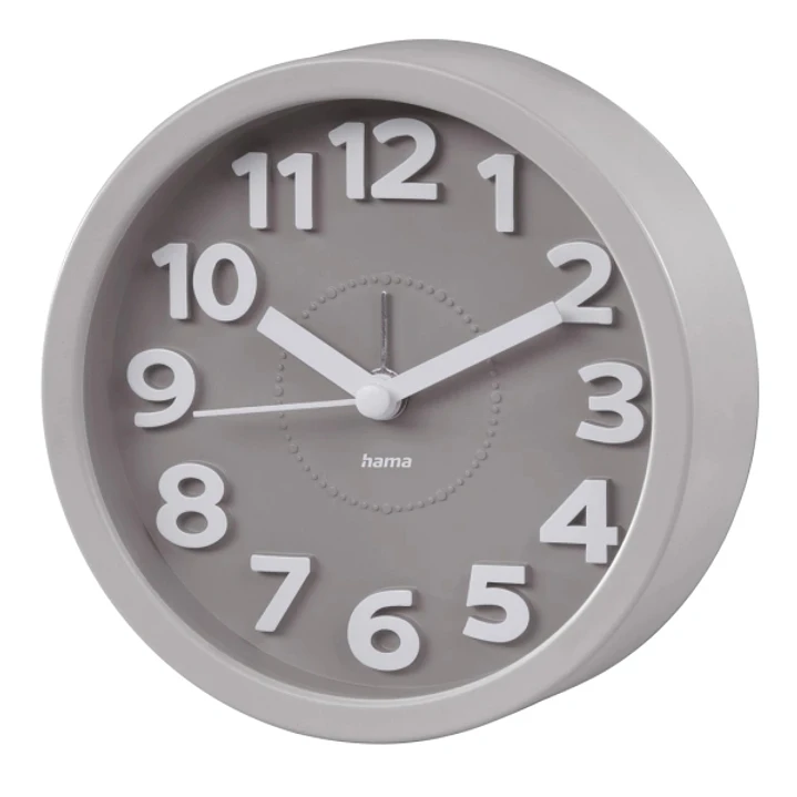 Hama Retro Reloj Despertador Analogico - Estilo Retro - Funciona con 1 Pila AA - 12x4cm - Color Gris 1