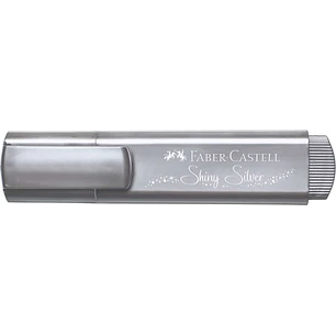 Faber-Castell Textliner 46 Metallic Marcador Fluorescente - Punta Biselada - Trazo entre 1mm y 5mm - Tinta con Base de Agua - Color Plata
