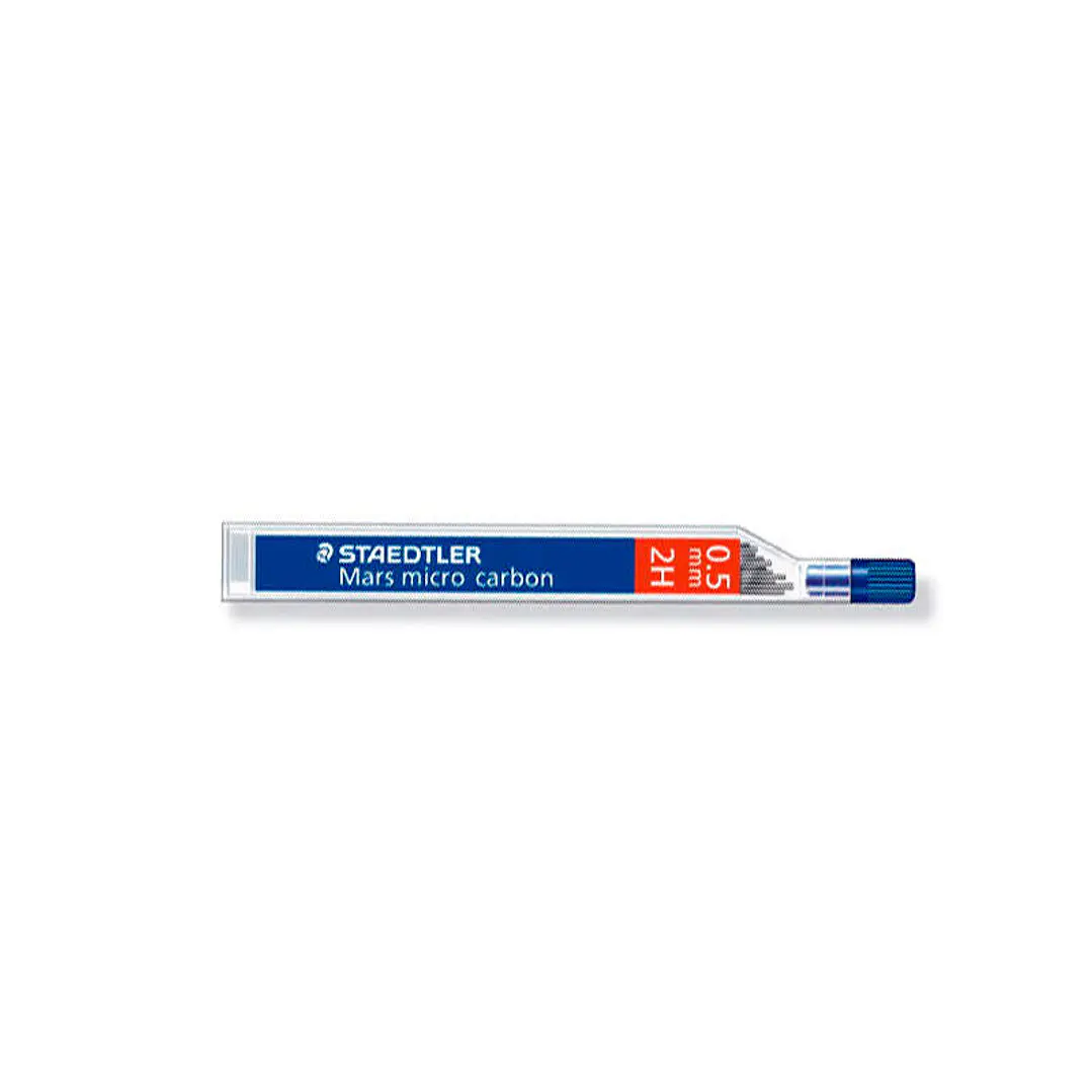 Staedtler Mars Micro Carbon 250 Tubo de 12 Minas de Grafito - Dureza 2H - Trazo 0.5mm - Alta Resistencia 1