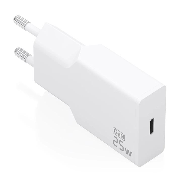 Aisens Cargador de Pared - 25W - GaN - 1xUSB-C - Power Delivery 3.0 - Ultra Delgado - Multiples Protecciones de Seguridad - Color Blanco 1