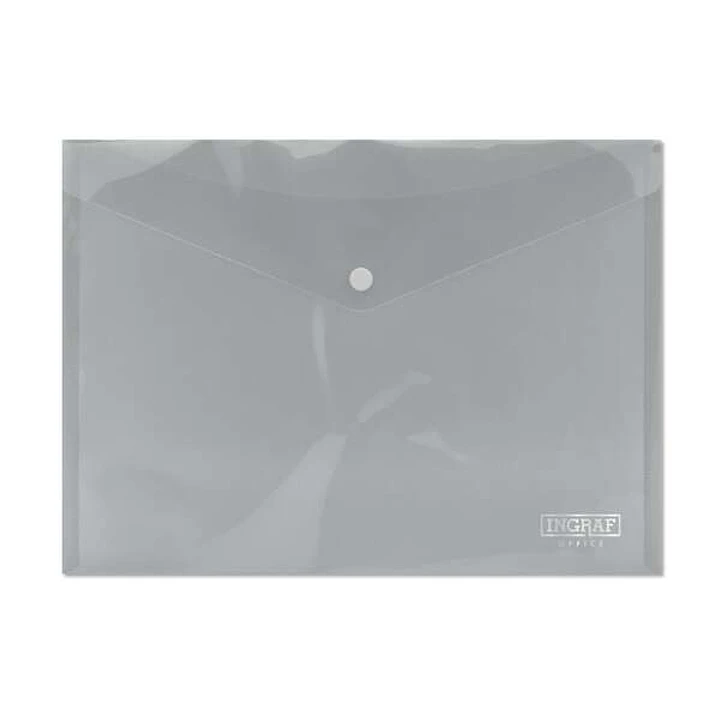 Ingraf Sobre Portadocumentos A4 - Cierre de Broche - Polipropileno Cristal Transparente - Transparente 1