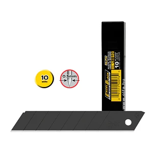 Olfa Pack de 10 Cuchillas de Respuesto Negras para Cutters Olfa - 8 Segmentos - Ancho 18mm