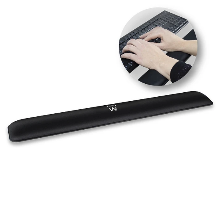 Ewent Almohadilla Reposabrazos para Teclado - Ergonomica - Base de Goma Antideslizante - Color Negro 1