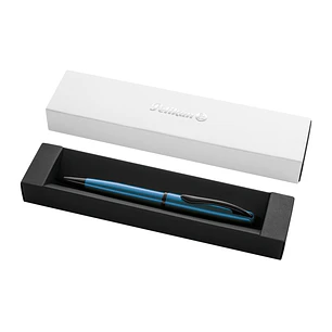 Pelikan Jazz Noble Boligrafo Retractil - Trazo de 1mm - Mecanismo de Giro - Recambio 337M Azul - Estuche de Regalo - Color Aguamarina