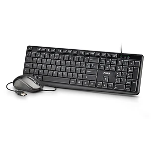 NGS Cocoa Kit V2 Combo Teclado + Raton USB - Teclado Multimedia - Raton 1000dpi 3 Botones - Uso Ambidiestro - Color Negro