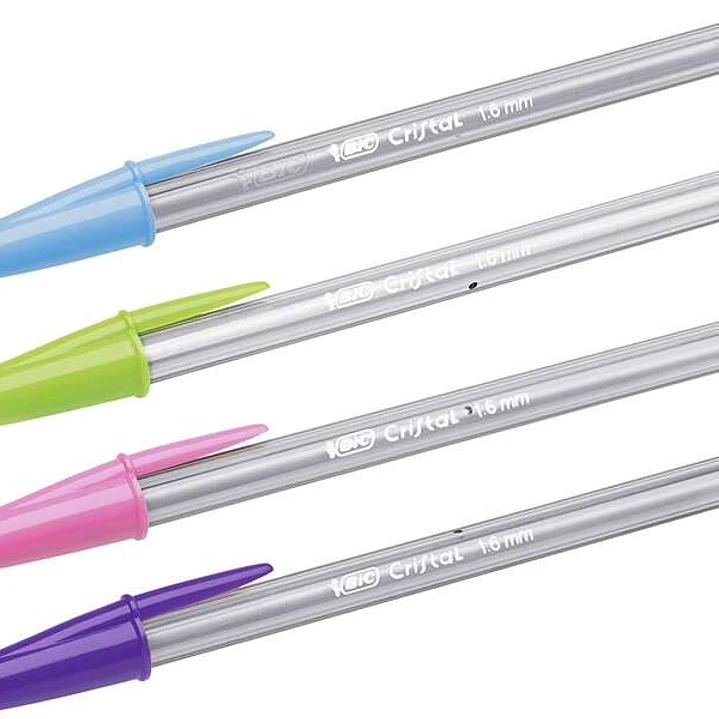 Bic Cristal Fun Boligrafo de Bola - Punta Redonda de 1.6mm - Trazo 0.42mm - Tinta con Base de Aceite - Colores Surtidos 1