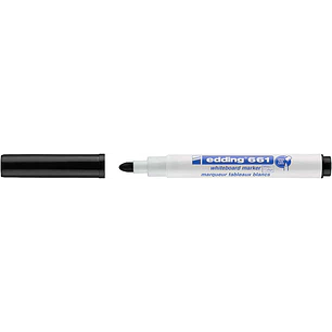 Edding 661 Rotulador para Pizarra Blanca - Punta Redonda - Trazo entre 1 y 2 mm. - Tinta Pigmentada - Borrable en Seco - Color Negro