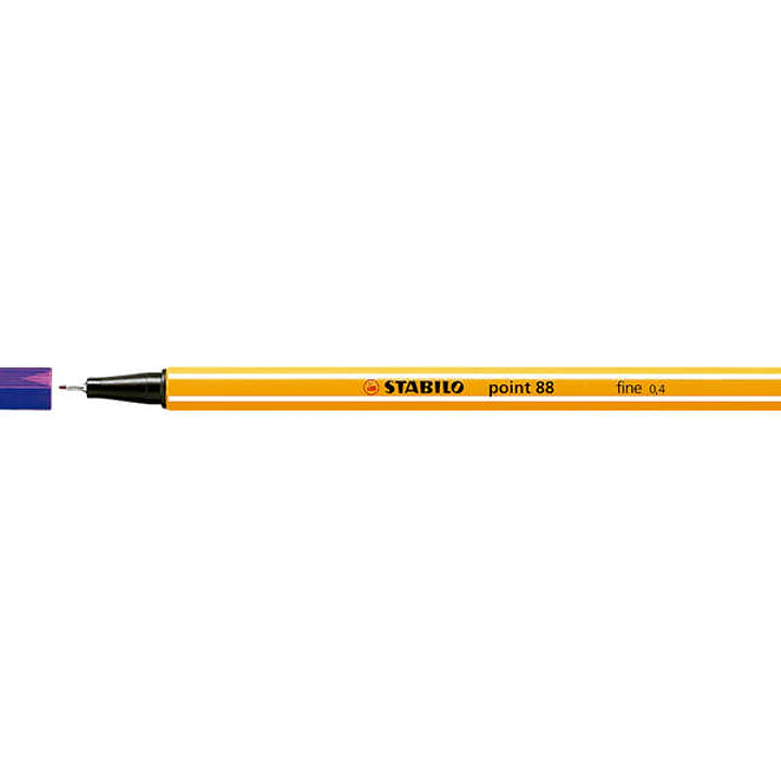 Stabilo Point 88 Rotulador de Punta Fina de Fibra - Trazo de 0.4 mm - Tinta con Base de Agua - Color Violeta 1