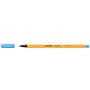 Stabilo Point 88 Rotulador de Punta Fina de Fibra - Trazo de 0.4 mm - Tinta con Base de Agua - Color Azul Celeste