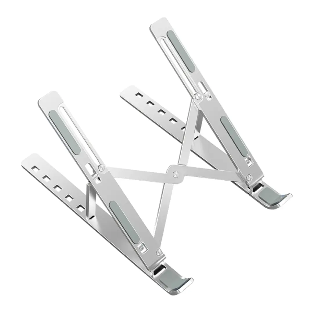 Ewent EW1266 Soporte Plegable de Viaje - Aleacion de Aluminio - Eleva de 5 a 15 cm tu Portatil - Color Plata 1