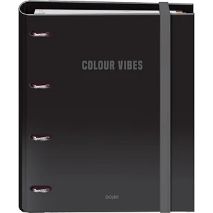 Dohe Colour Vibes Carpeta de 4 Anillas Mixtas de 35mm Recambio 100 Hojas Cuadricula 5mm - Formato A4 - Cierre con Goma - Incluye 4 Separadores y Sobre