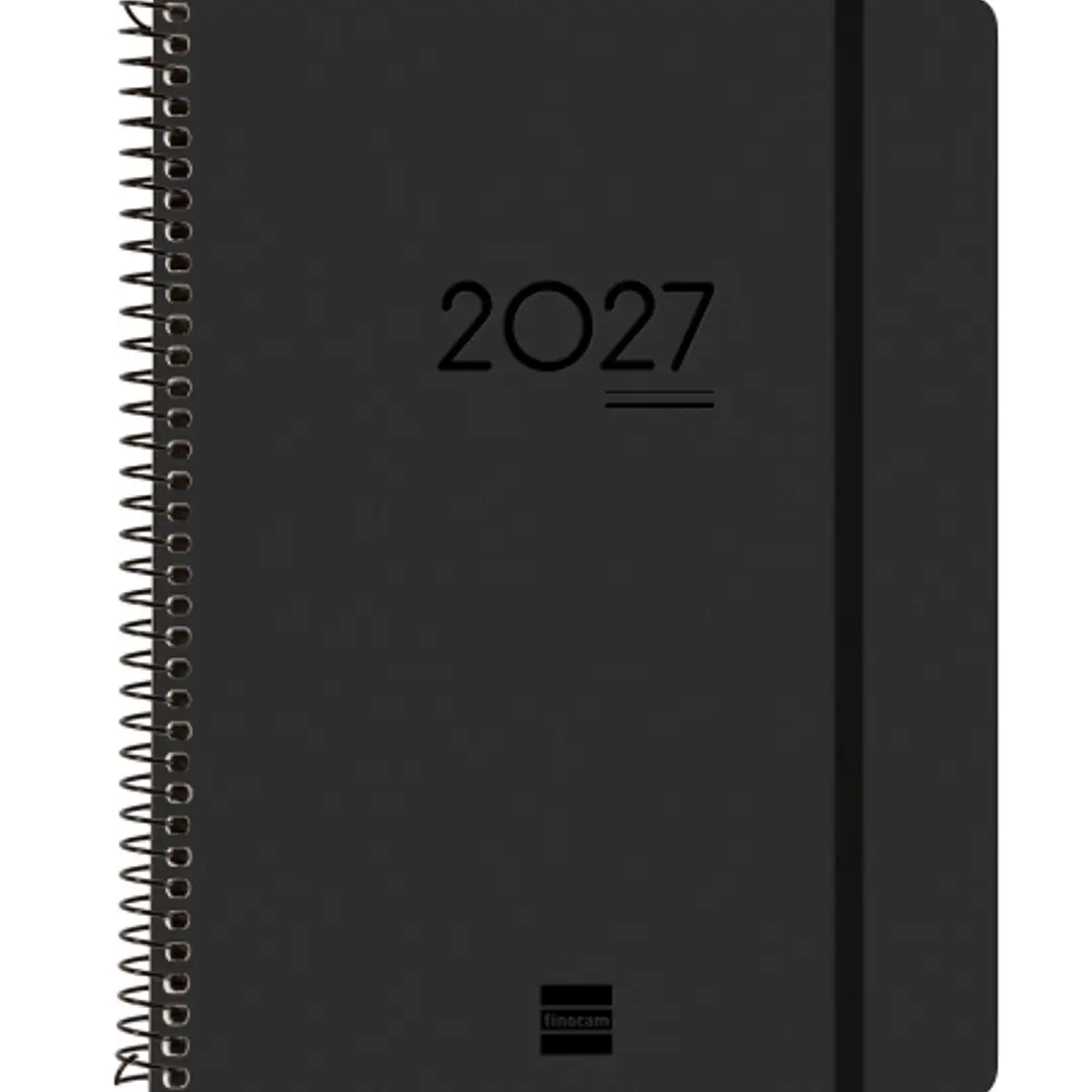 Finocam Ikon Agenda de Espiral Internacional - 16 Meses - Semana Vista Vertical - Formato E10 - 155x212mm - Tapas de PP - Papel de 80g/m2 - Goma Elast 1