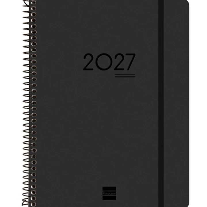 Finocam Ikon Agenda de Espiral Internacional - 16 Meses - Semana Vista Vertical - Formato E10 - 155x212mm - Tapas de PP - Papel de 80g/m2 - Goma Elast 1