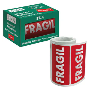 Dohe Rollo de 200 Etiquetas Adhesivas Fragil - 100x50mm - Letras Blancas sobre Fondo Rojo - Ideal para Expedicion de Paquetes