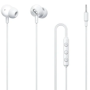 Vention Echo Lite Auriculares Intraurales con Cable de 1.2m - Jack 3.5mm - Microfono Integrado - Altavoz de 12mm - Color Blanco