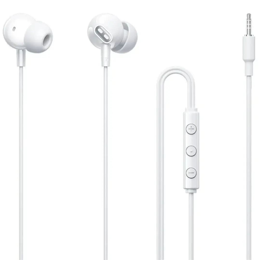 Vention Echo Lite Auriculares Intraurales con Cable de 1.2m - Jack 3.5mm - Microfono Integrado - Altavoz de 12mm - Color Blanco 1