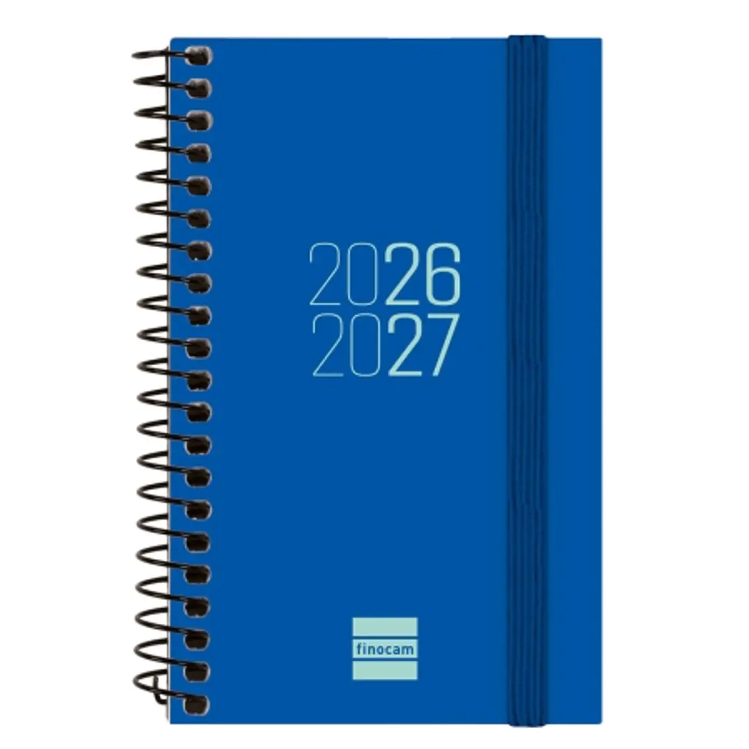Finocam Espir Agenda Escolar 26/27 - Semana Vista Horizontal - Formato E3 - 79x127mm - Tapas de Polipropileno - Papel de 80g/m2 - Espiral Metalica - E 1