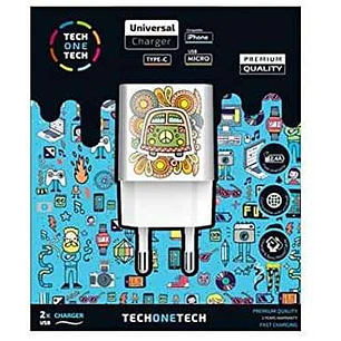 TechOneTech Green Champer Cargador Doble de Pared USB-A - Alto Rendimiento