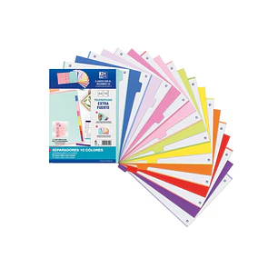 Oxford Strongline A4 Separadores - 10 Posiciones - Colores Diferentes - 4 Taladros - Plastico Opaco - 500 Micras