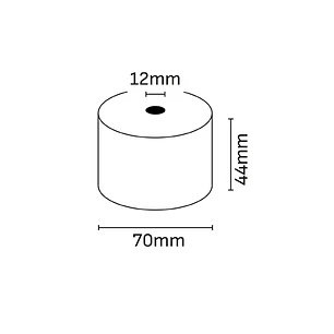 Oqonos Rollo de Papel Termico 44x70x12mm, Libre de BPA, FSC