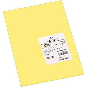 Canson Guarro Pack de 50 Cartulinas Iris A4 de 185g - 21x29.7cm - Color Amarillo Limon