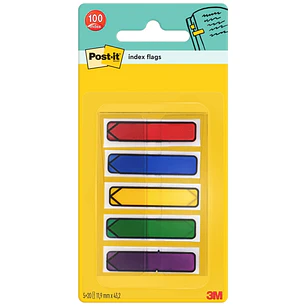 Post-It Index Dispensador con 100 Marcadores de Indice Reposicionables - Forma Rectangular - Colores Surtidos