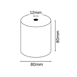 Oqonos Rollo de Papel Termico 80x80x12mm, Libre de BPA, FSC