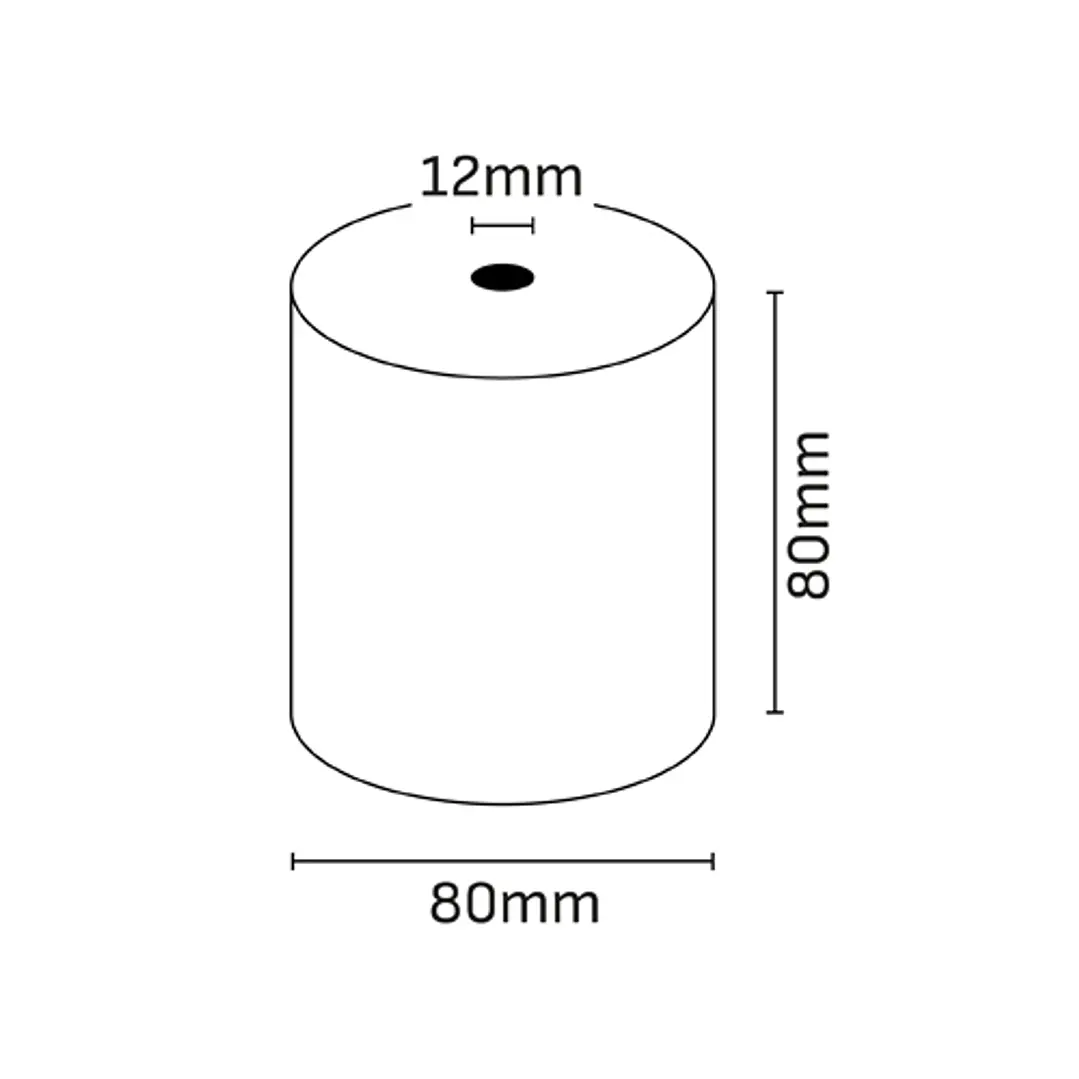 Oqonos Rollo de Papel Termico 80x80x12mm, Libre de BPA, FSC 1