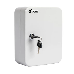 Cromad CR1227 Armario de Seguridad Para Llaves - Cerradura de Llave - 20 Ganchos Metalicos - Instalacion Mural Sencilla - Color Blanco
