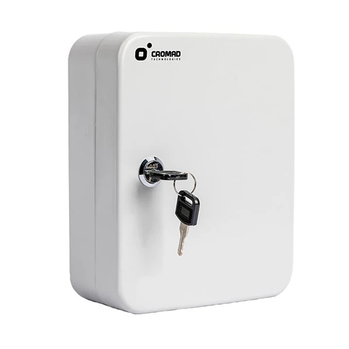 Cromad CR1227 Armario de Seguridad Para Llaves - Cerradura de Llave - 20 Ganchos Metalicos - Instalacion Mural Sencilla - Color Blanco 1