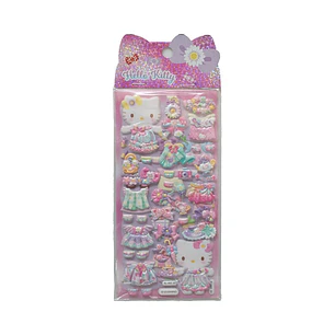 Comansi Pegatinas en Relieve Hello Kitty 10 x 25 cm - 4 Modelos Surtidos - Efecto 3D - Estilo Kawaii