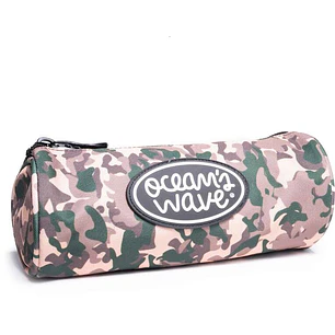 Oceans Wave Estuche Redondo - Gran Amplitud - Diseño Camuflaje Tierra