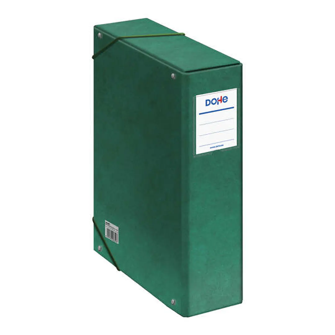 Dohe Caja para Proyectos Lomo 9cm - Carton Forrado con Papel Impreso y Plastificado - Cierre con Gomas - Color Verde 1